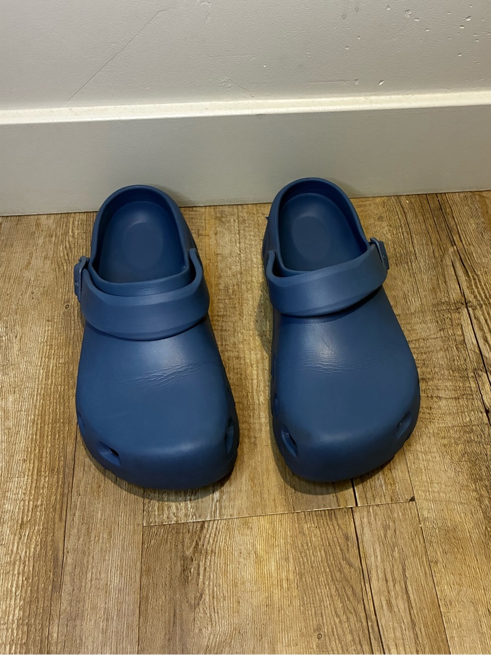Birkenstocks Blue Slip-On Clogs with back Strap